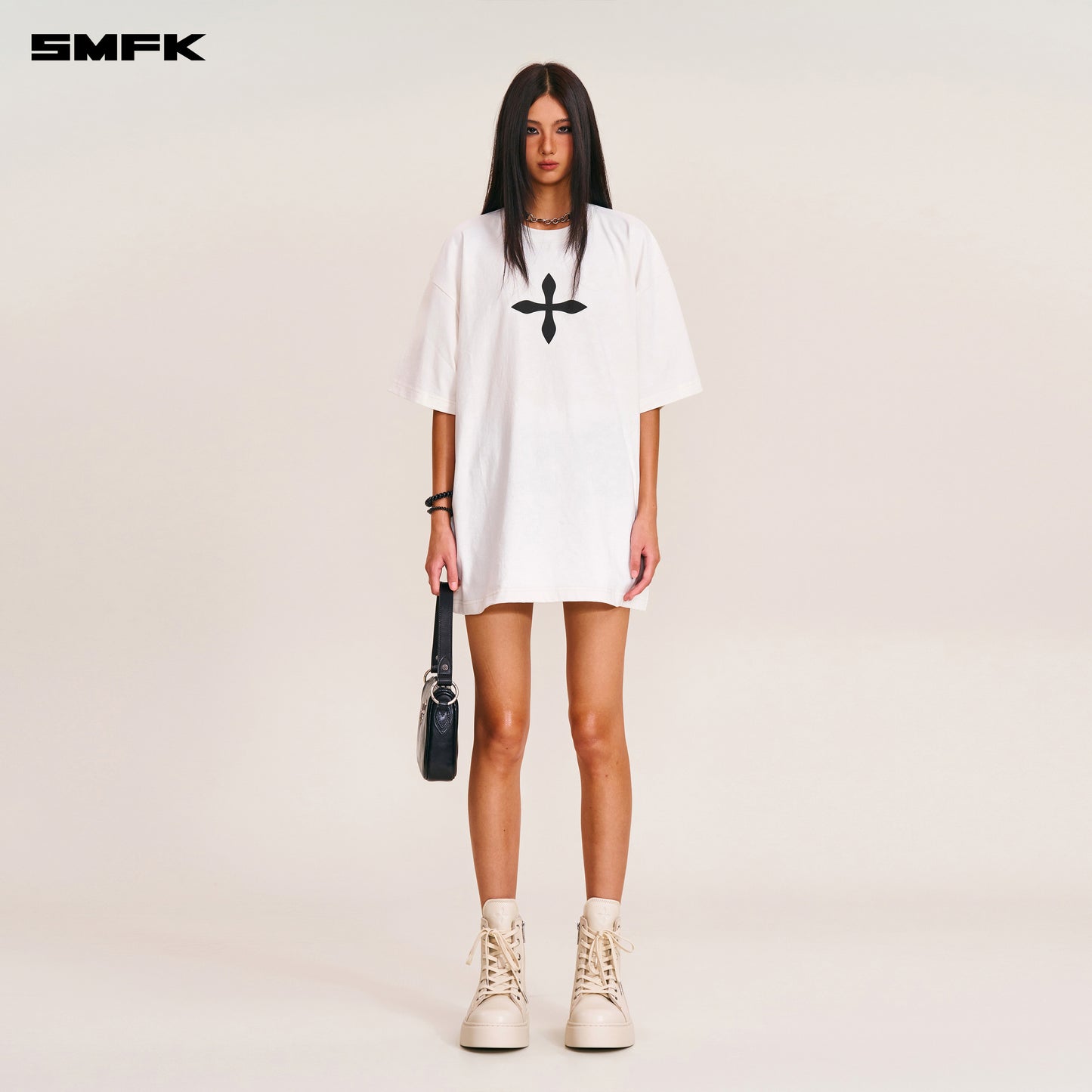 VINTAGE COMPASS MODE LOOSE TEE / SNOW MOUNTAIN WHITE