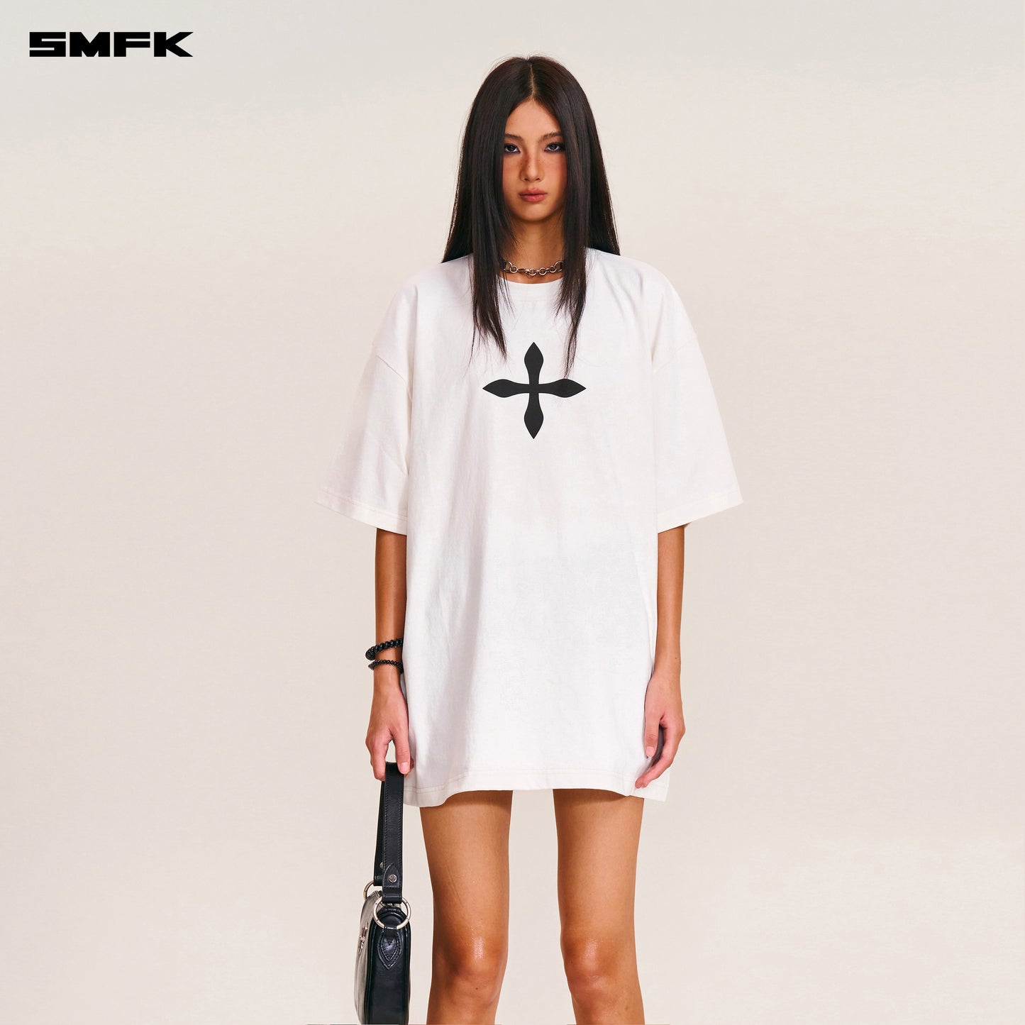 VINTAGE COMPASS MODE LOOSE TEE / SNOW MOUNTAIN WHITE