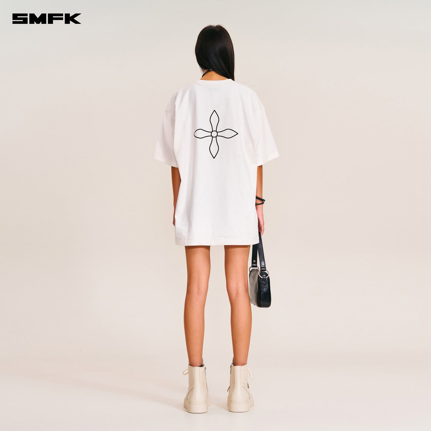 VINTAGE COMPASS MODE LOOSE TEE / SNOW MOUNTAIN WHITE
