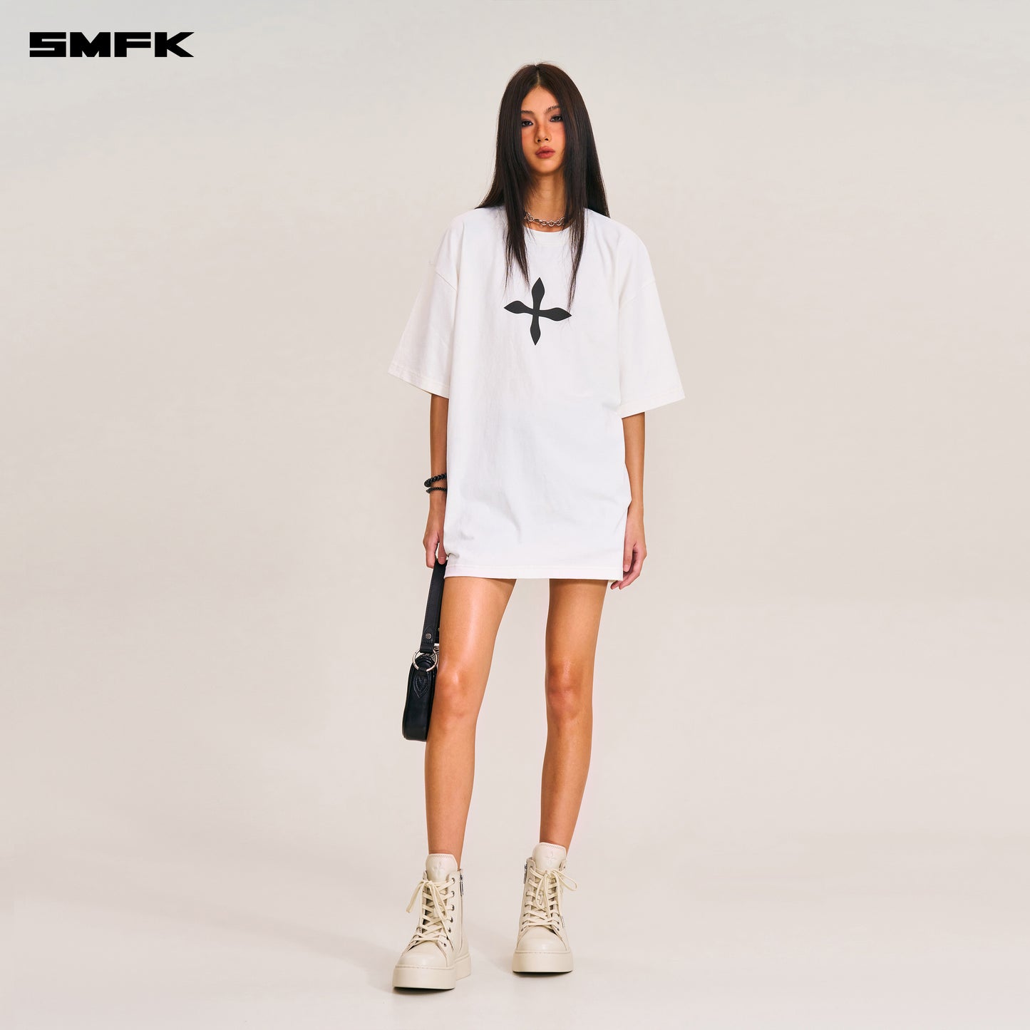 VINTAGE COMPASS MODE LOOSE TEE / SNOW MOUNTAIN WHITE
