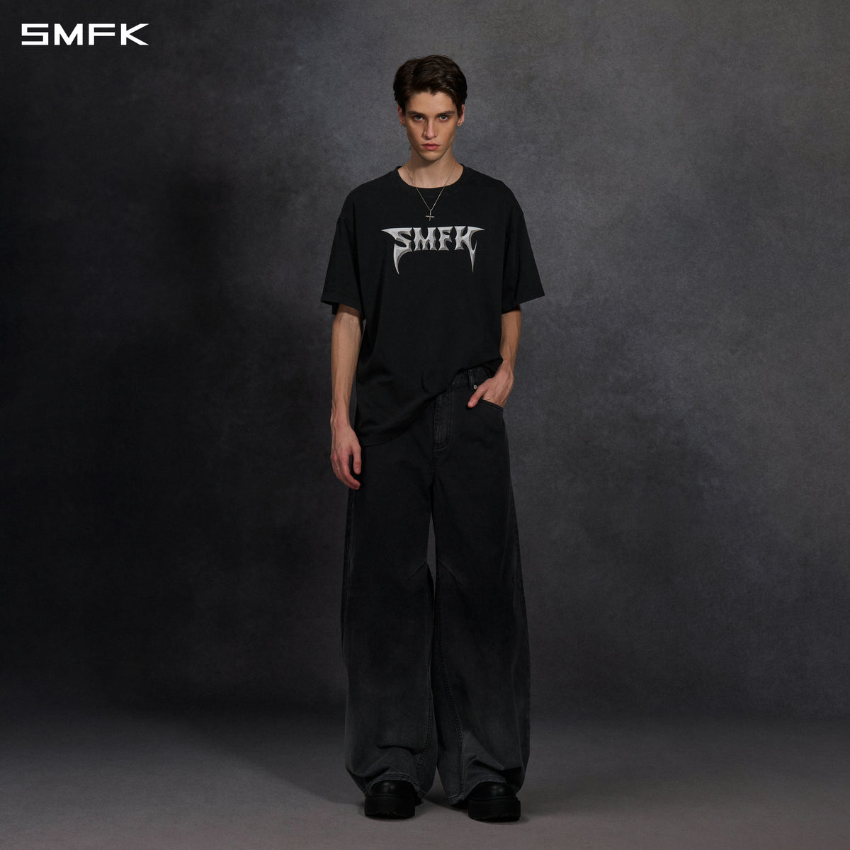VINTAGE FADED LOOSE LONG TEE/ GARMENT DYE/ COTTON/U
