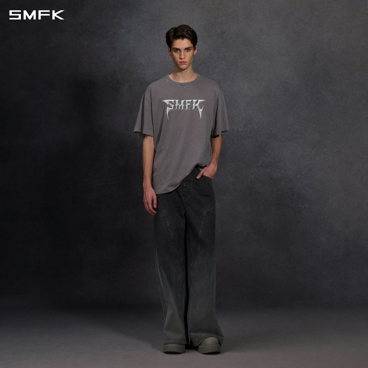 VINTAGE FADED LOOSE LONG TEE/ GARMENT DYE/ COTTON/U