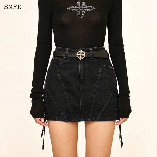 WildWorld Rock High-Waist Denim Skirt