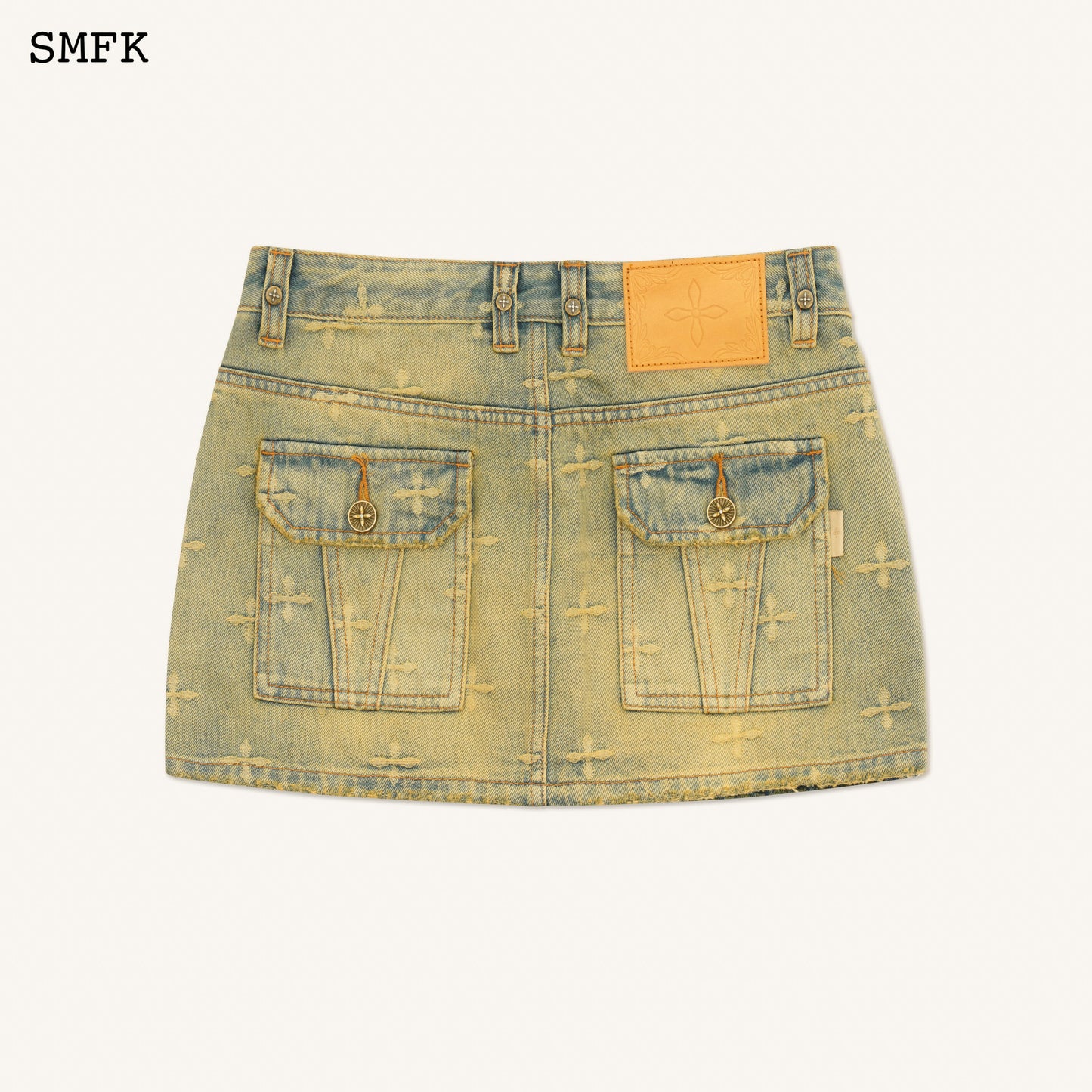 Ancient Myth Temple Garden Denim Skirt Temple Garden (Yellow)