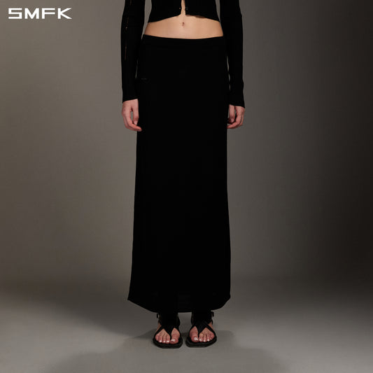 MYTH SEER STRT KNIT LONG DRESS/TENCEL+SILK