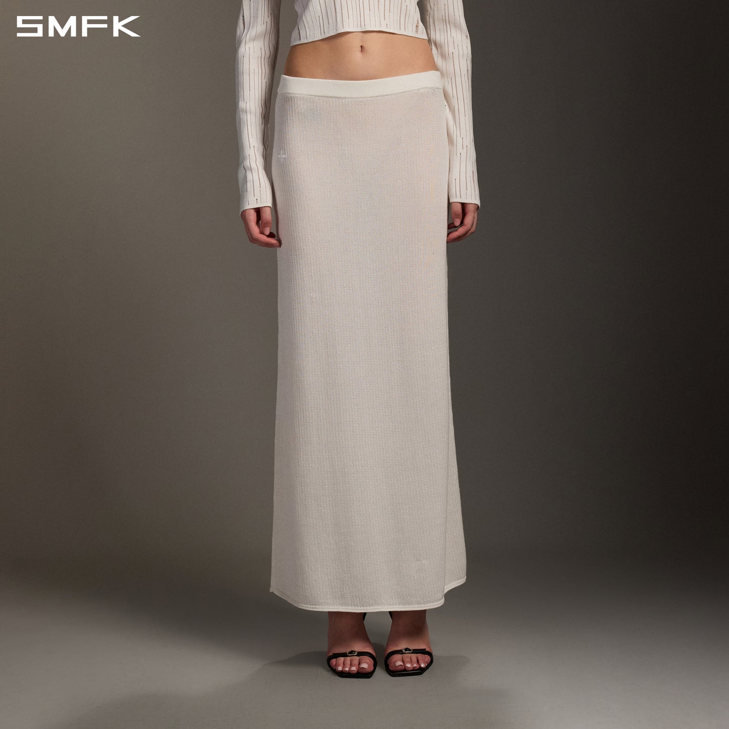 MYTH SEER STRT KNIT LONG DRESS/TENCEL+SILK