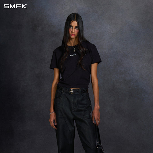 PERMANENT SLIM LETTER T-SHIRT/COMBED COTTON/W