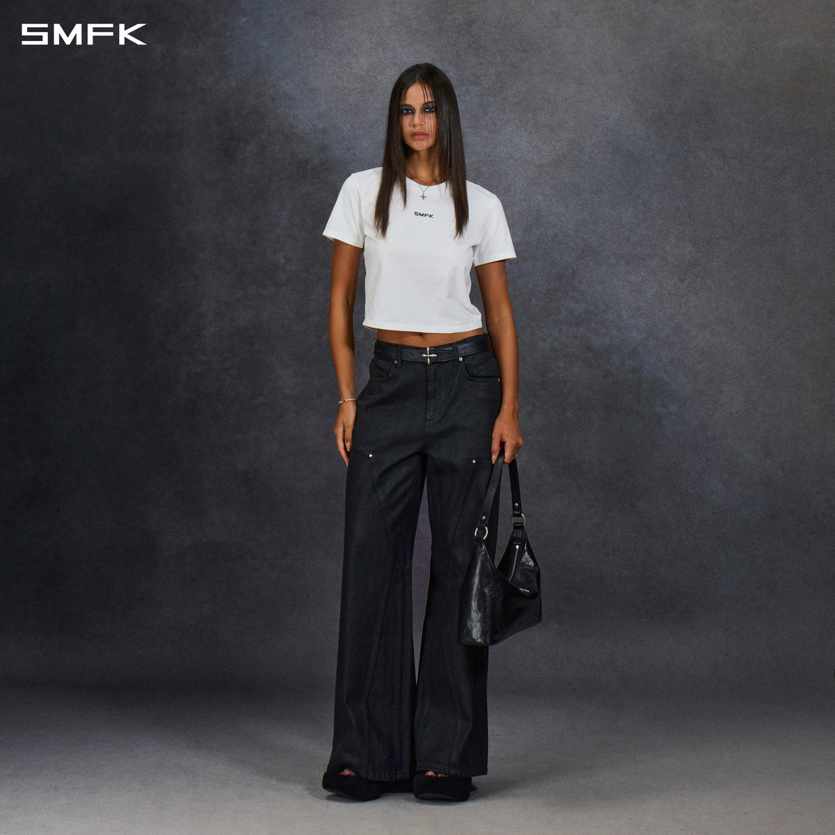PERMANENT SLIM LETTER T-SHIRT/COMBED COTTON/W