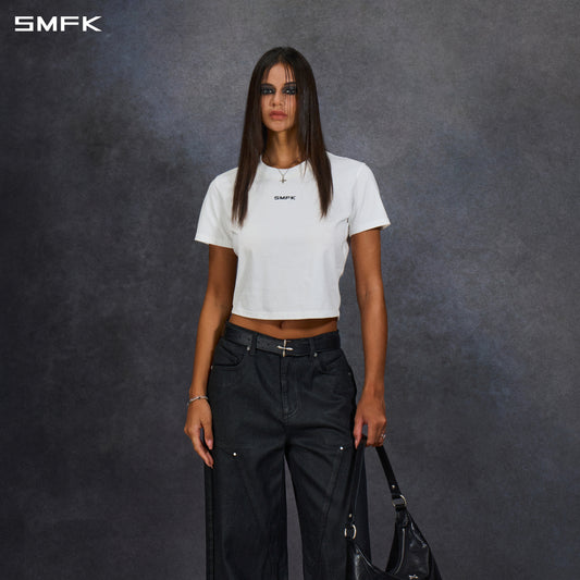 PERMANENT SLIM LETTER T-SHIRT/COMBED COTTON/W