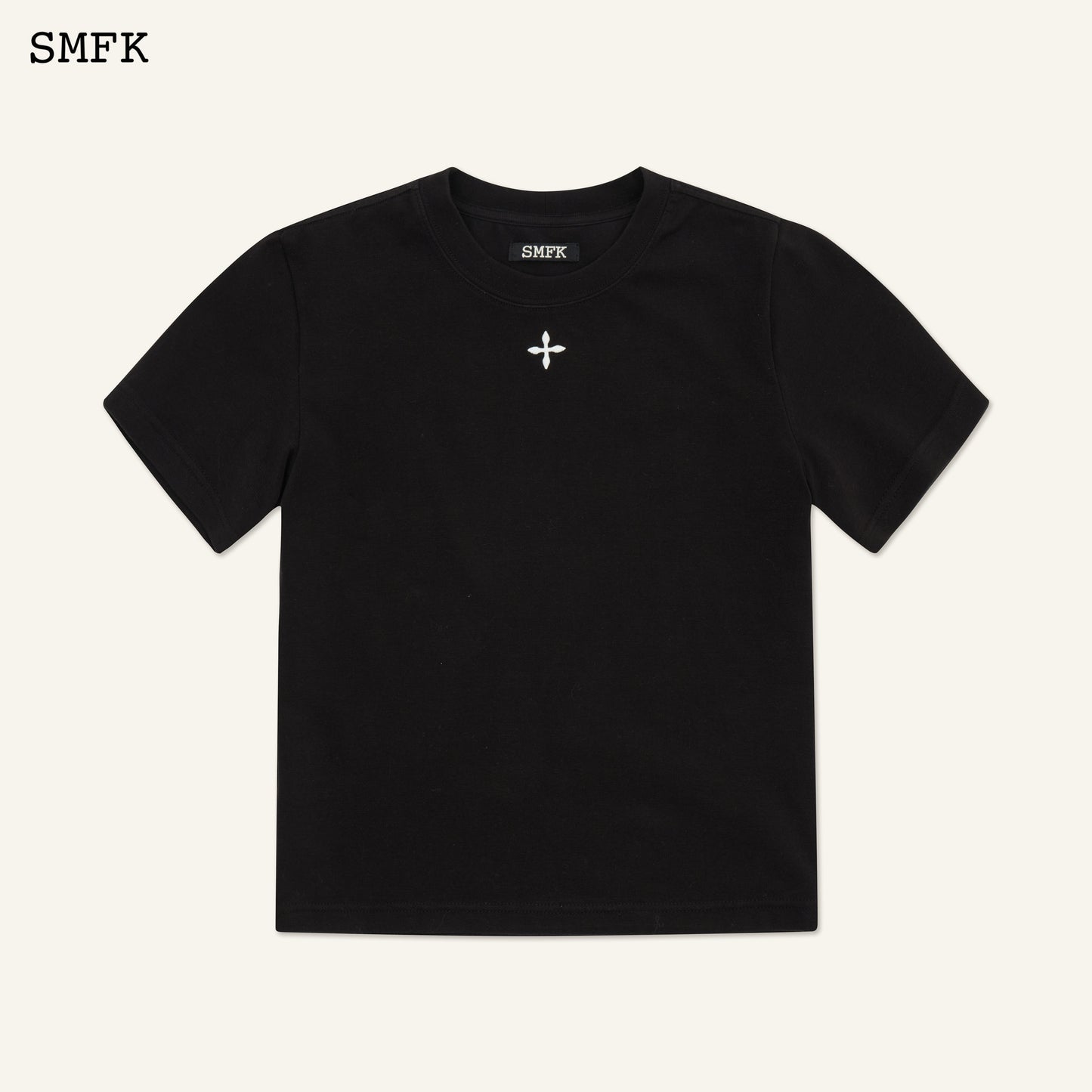 COMPASS HUG SLIM-FIT TEE IN BLACK