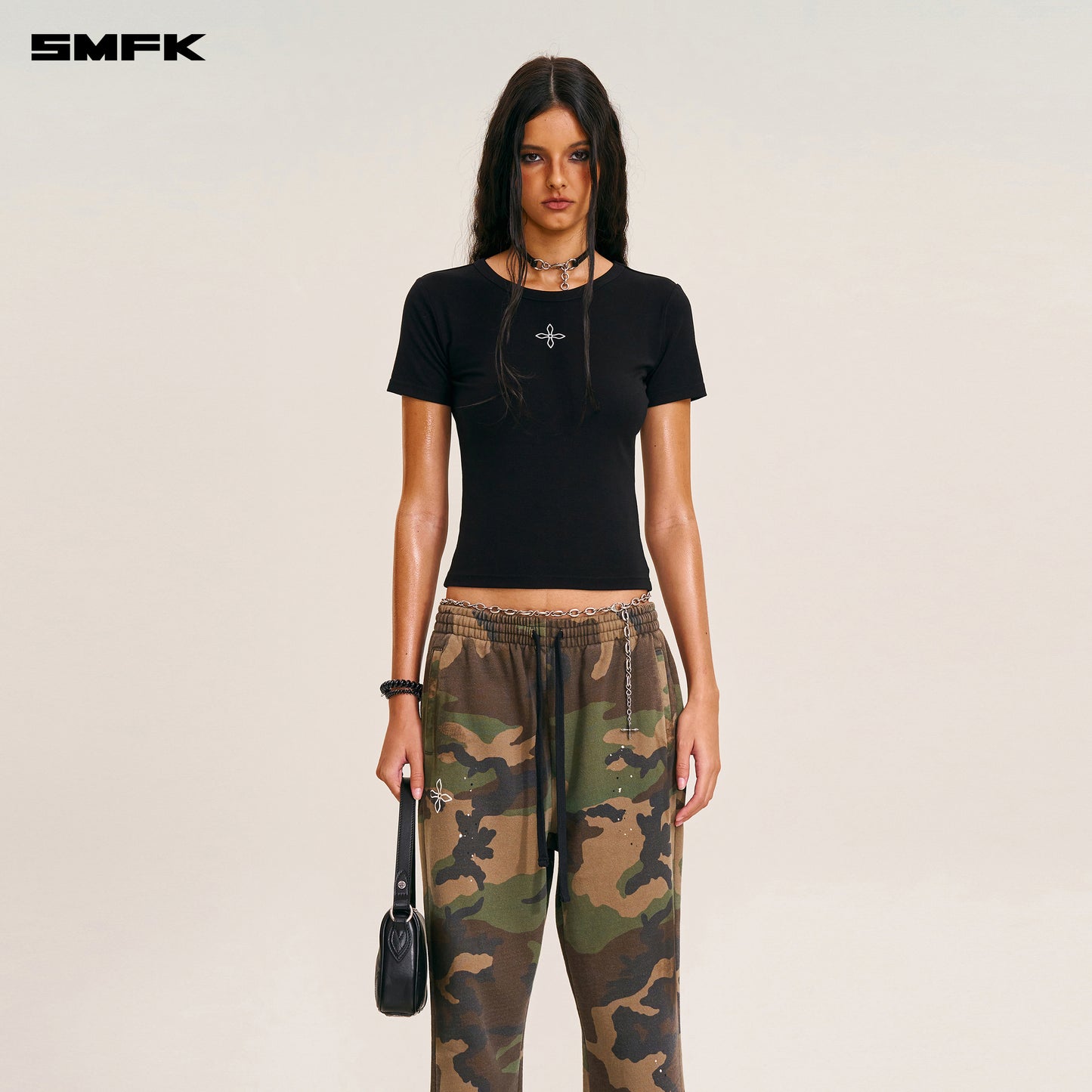 COMPASS STAMP ACETATE BODY SPORTS TEE/ WILD BLACK