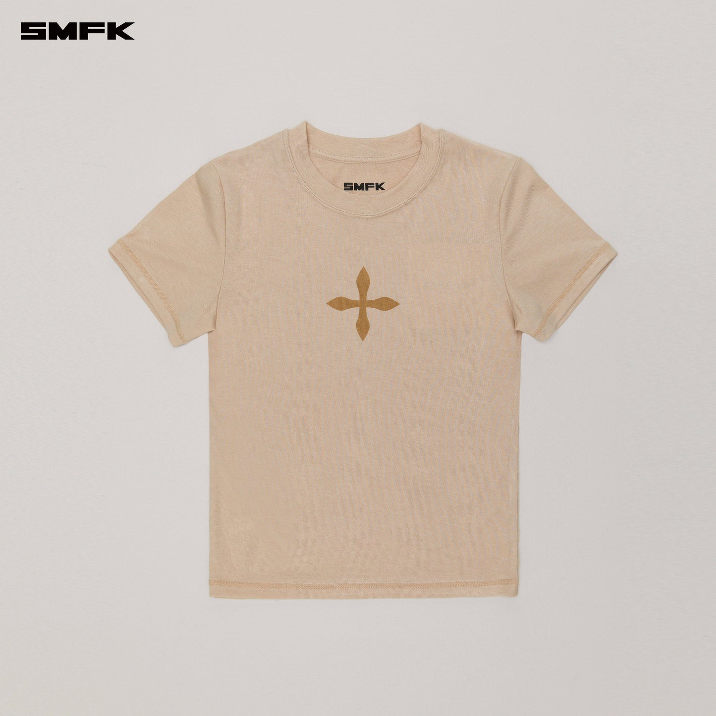 COMPASS ORIGINAL CROSS BADGE Slim Fit Athletic Tee_ Desert Color