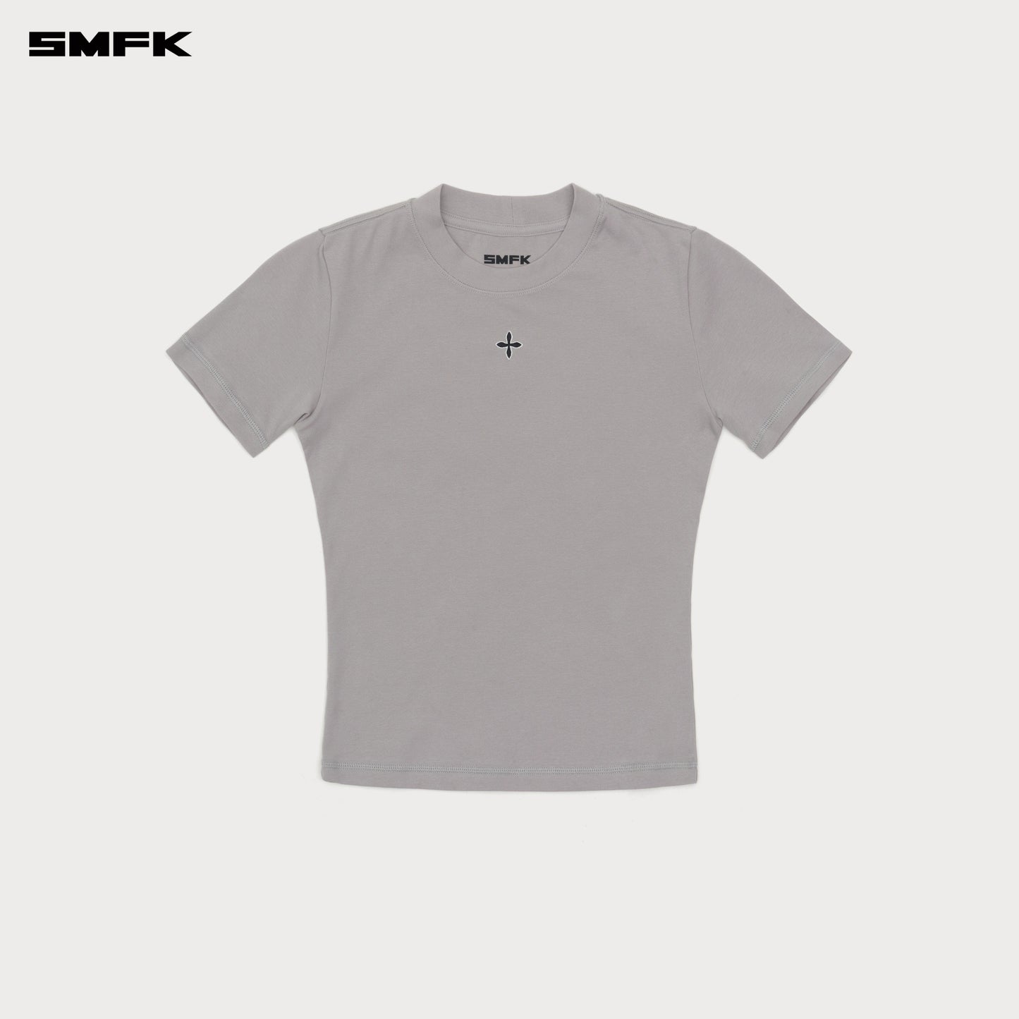 Compass Crosshatch Waist Tee Dusty Gray
