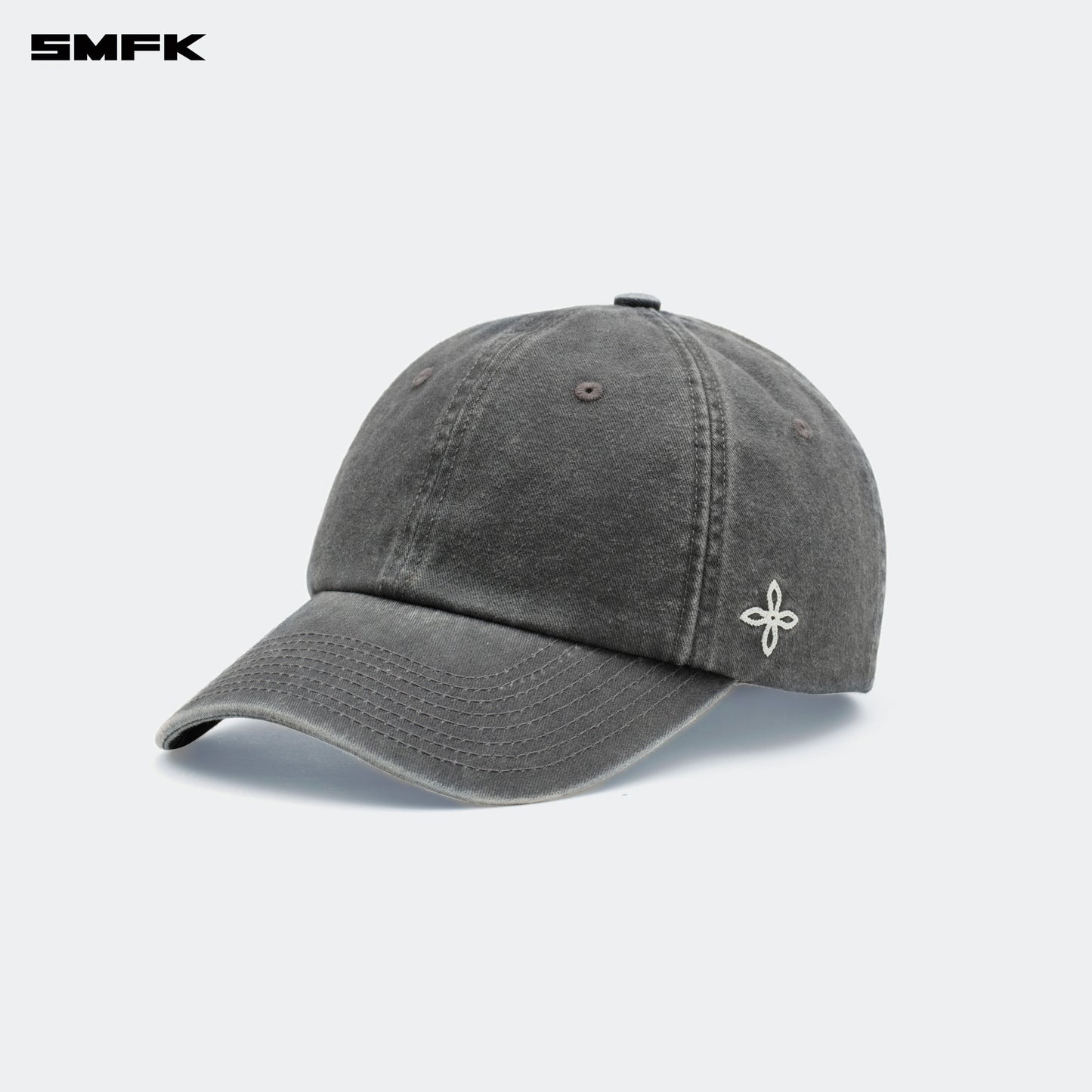 Compass Cross Chain Badge Baseball Cap Storm Gray