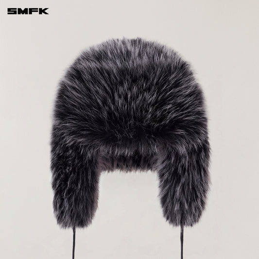 COMPASS MODE WASTELAND FURRY HUNTING HAT/ SILVER FOX