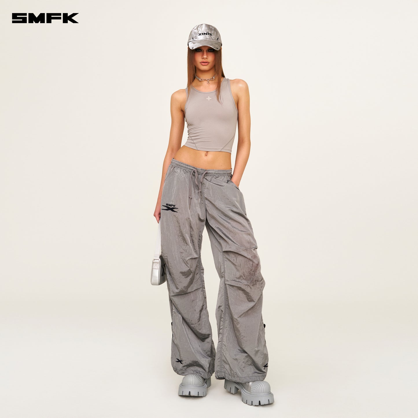 FUTURE Mirage Star Mirage Wide Leg Sweatpants Storm gray