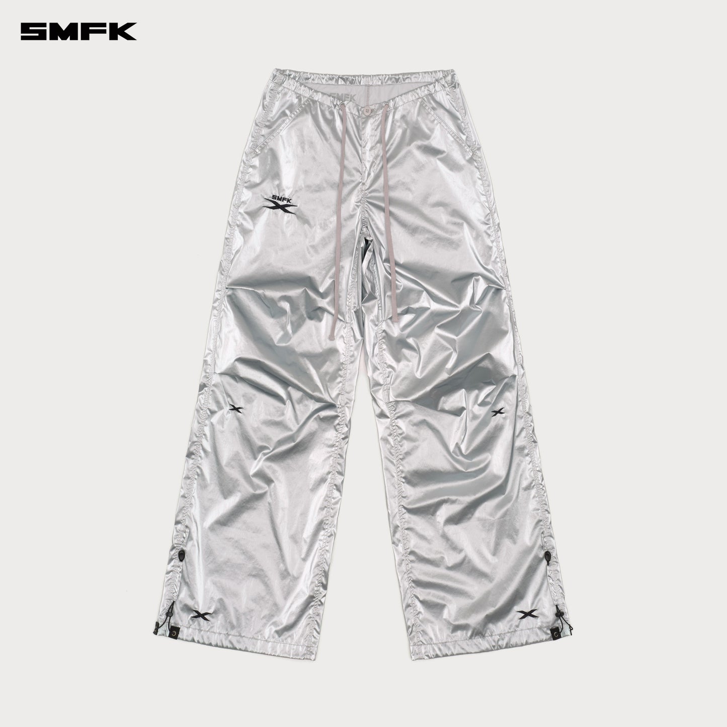 FUTURE Mirage Star Tech Wide Leg Work Pants Space Silver