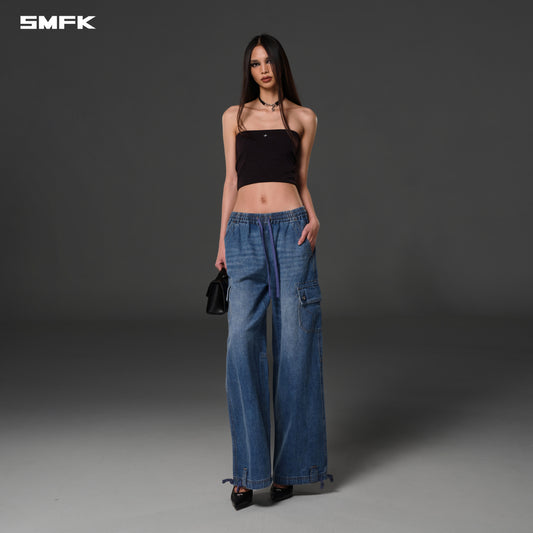 COMPASS ROVE STR SPORTS PANTS/LINEN COTTON JEANS BLUE