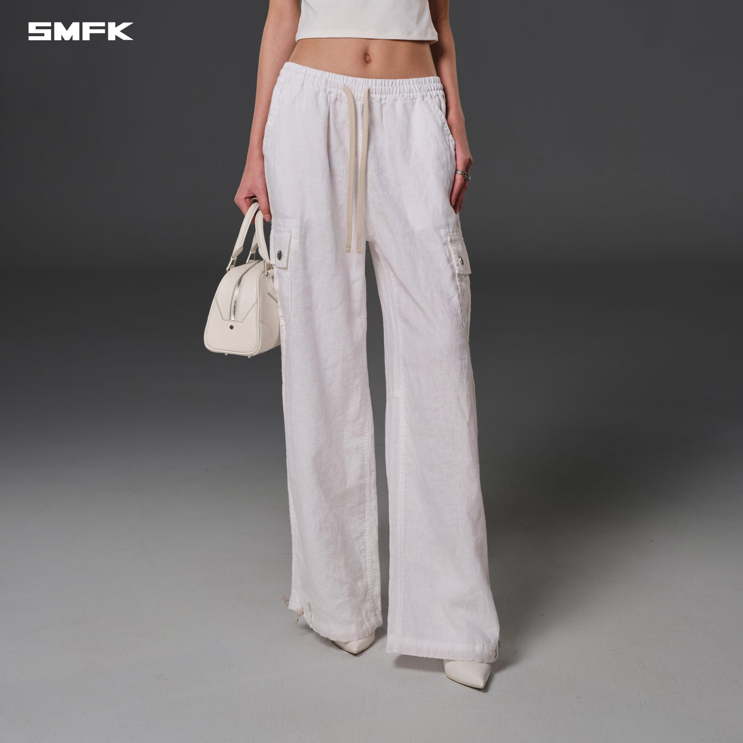 COMPASS ROVE STR SPORTS PANTS/LINEN CLOUD WHITE