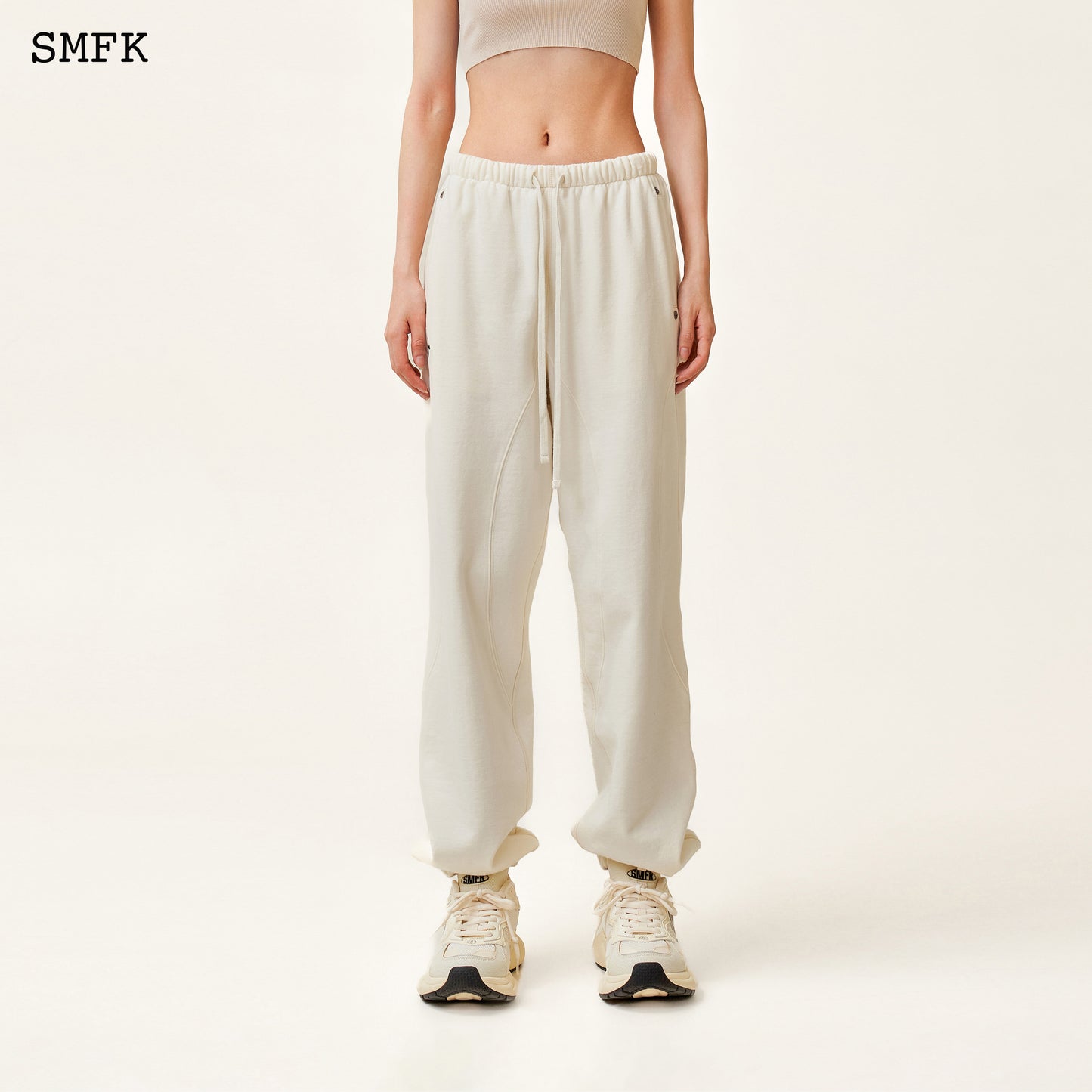 Compass Rush Punch Jogger Sweatpants Cream color