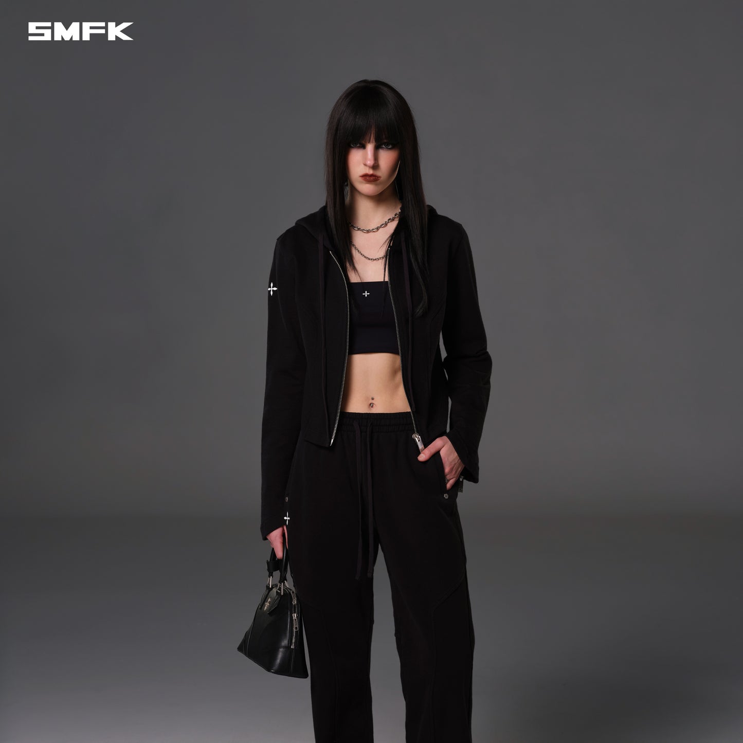PERMANENT SLIM STRT PANTS/COTTON+WOOL - WILD BLACK