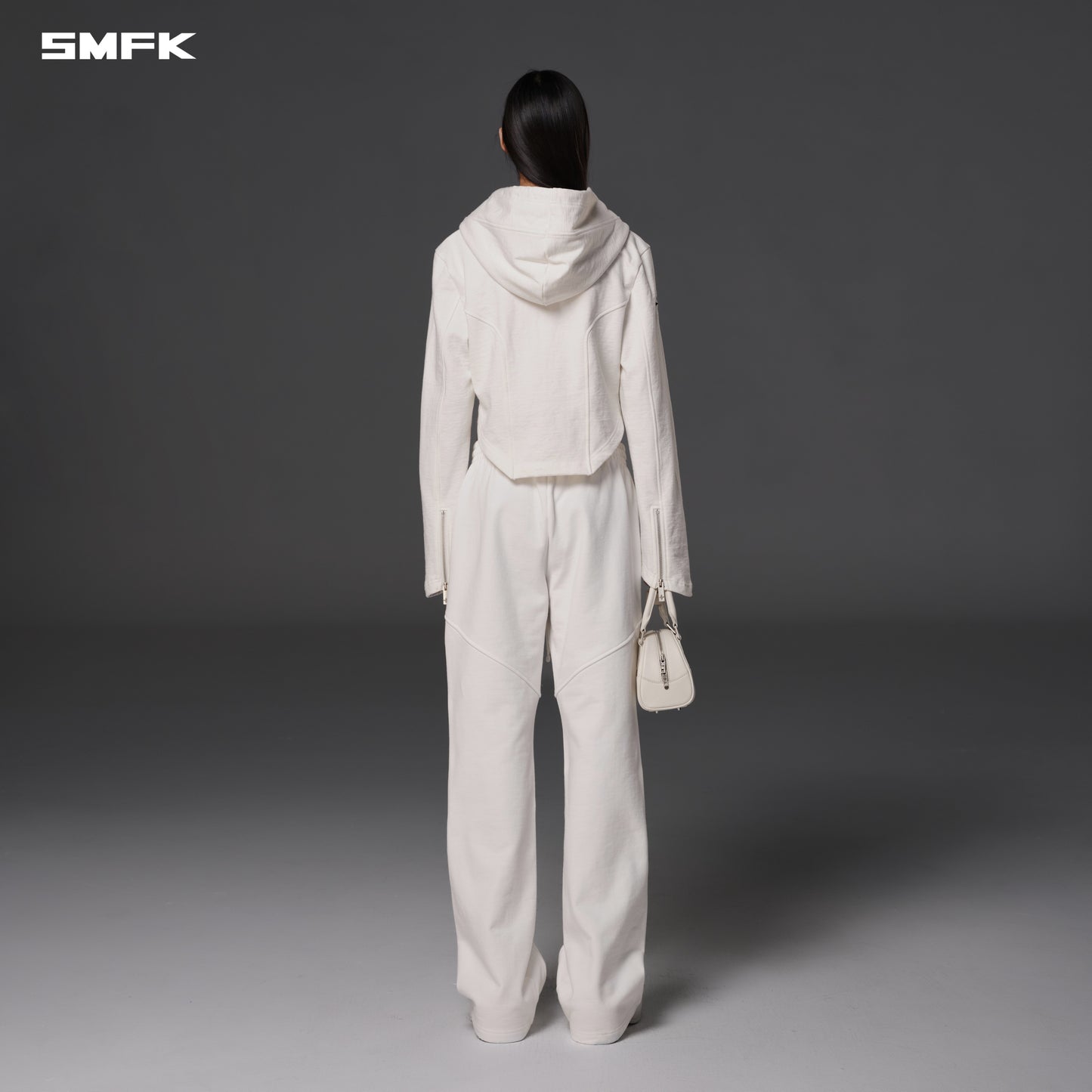 PERMANENT SLIM STRT PANTS/COTTON+WOOL - CLOUD WHITE