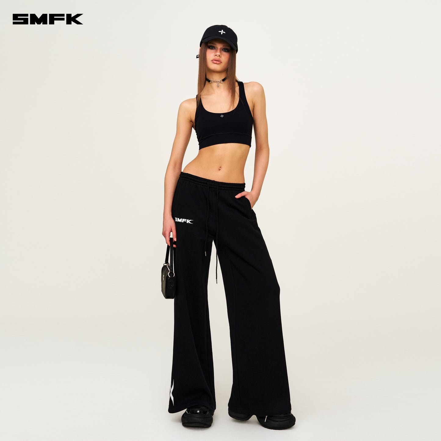 FUTURE Genetics Wide Leg Sweatpants Wilderness Black