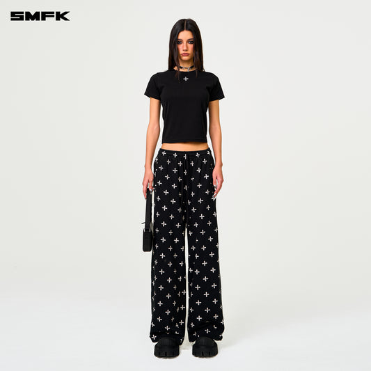 Compass Black Garden Wide Leg Sweatpants - Black Garden