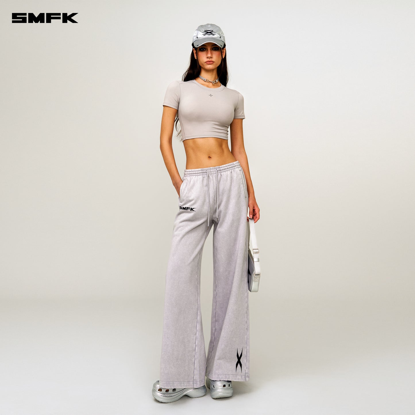 FUTURE Genetics Wide Leg Sweatpants Dusty Gray