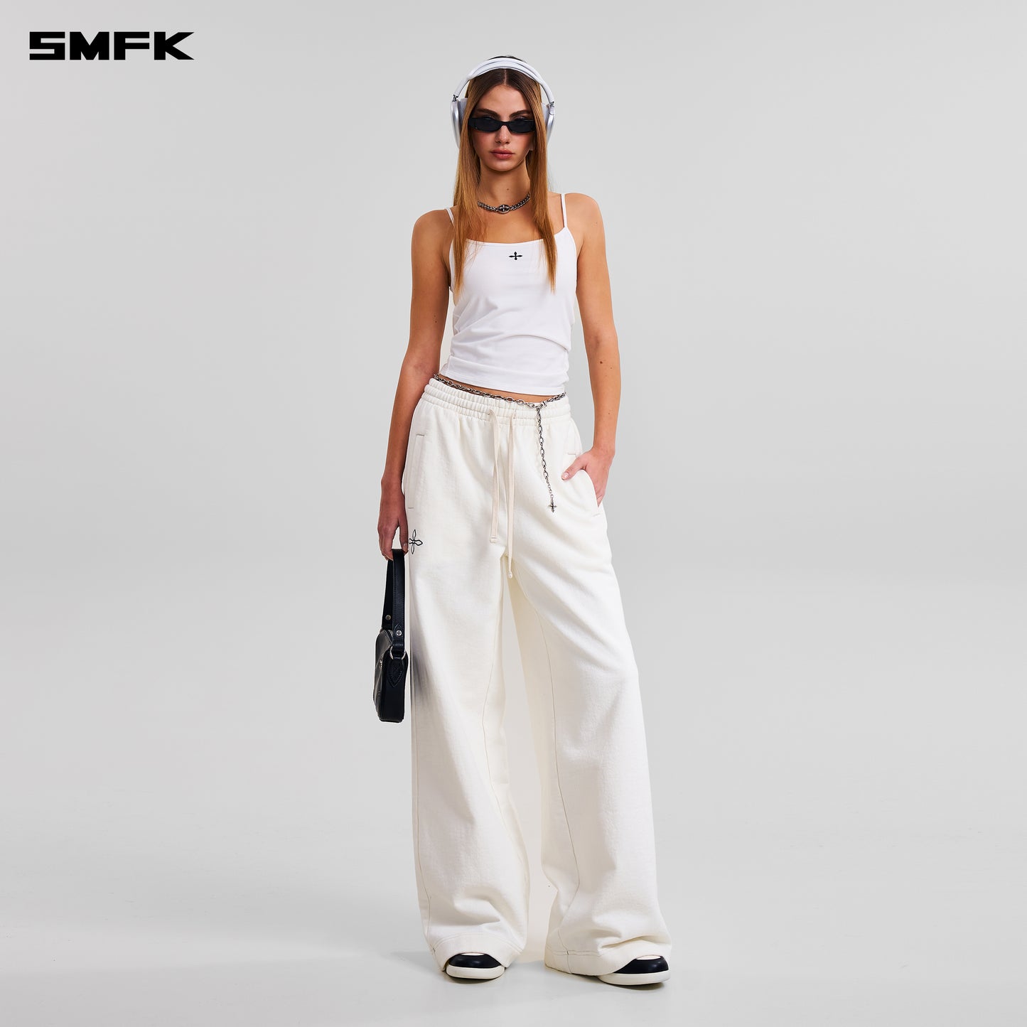 COMPASS MODE TOWER LOOSE SPORTS PANTS/ SNOW MOUNTAIN WHITE
