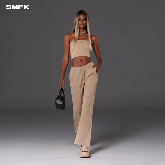 PERMANENT SLIM FLARED PANTS/COTTON+WOOL - FRESH SKIN