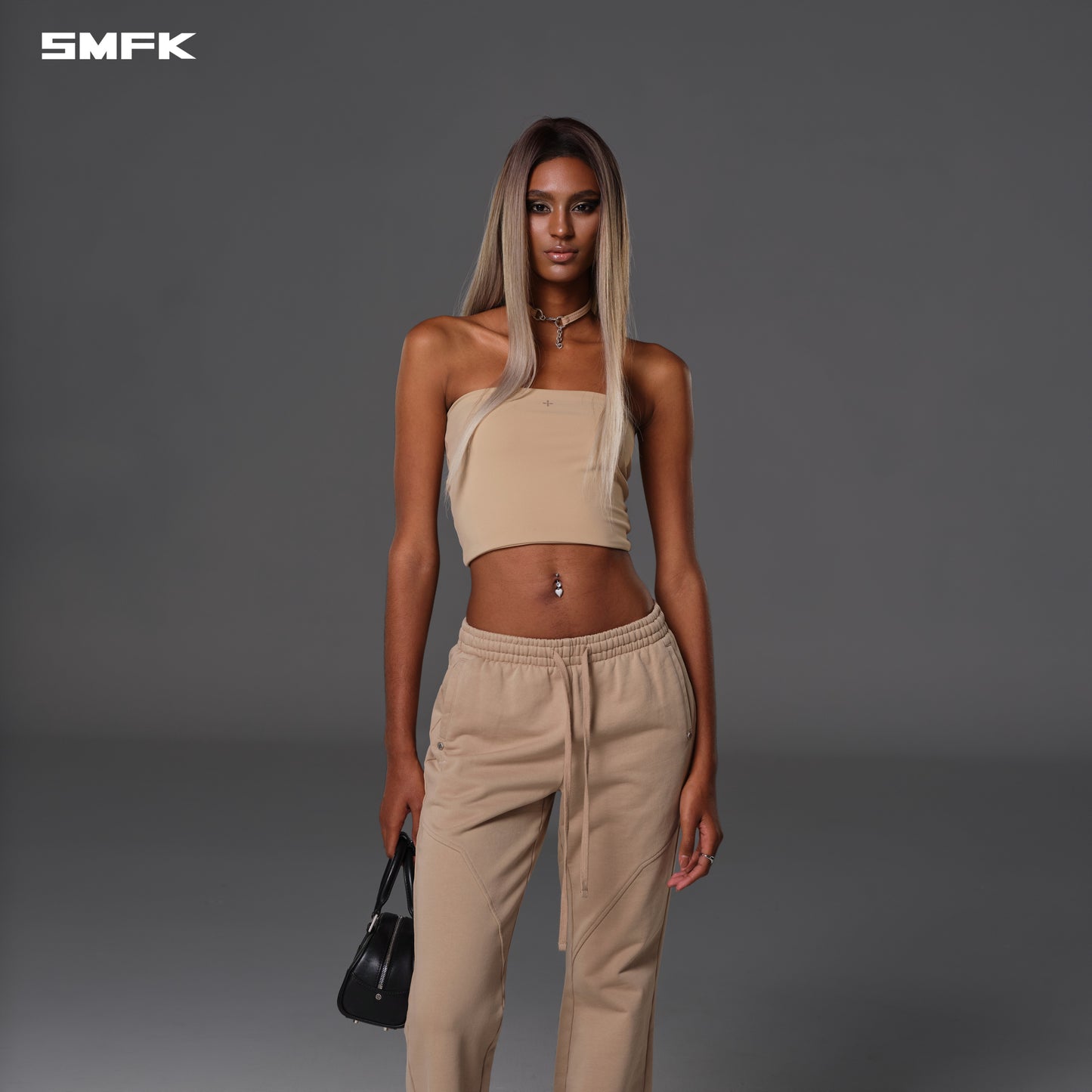 PERMANENT SLIM FLARED PANTS/COTTON+WOOL - FRESH SKIN