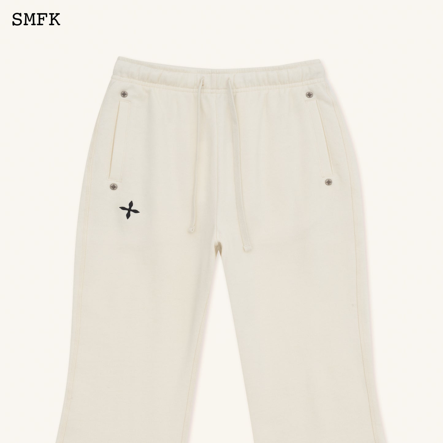 COMPASS CROSS CLASSIC FLARED SWEATPANTS WHITE