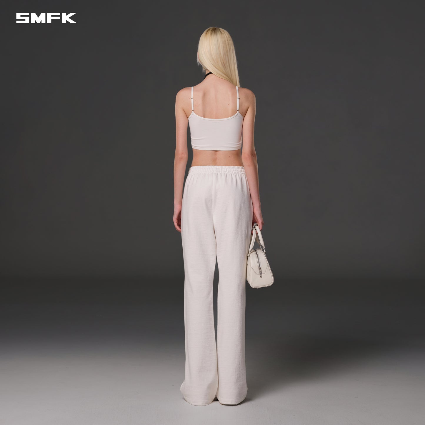 PERMANENT SLIM FLARED PANTS/COTTON+WOOL - CLOUD WHITE