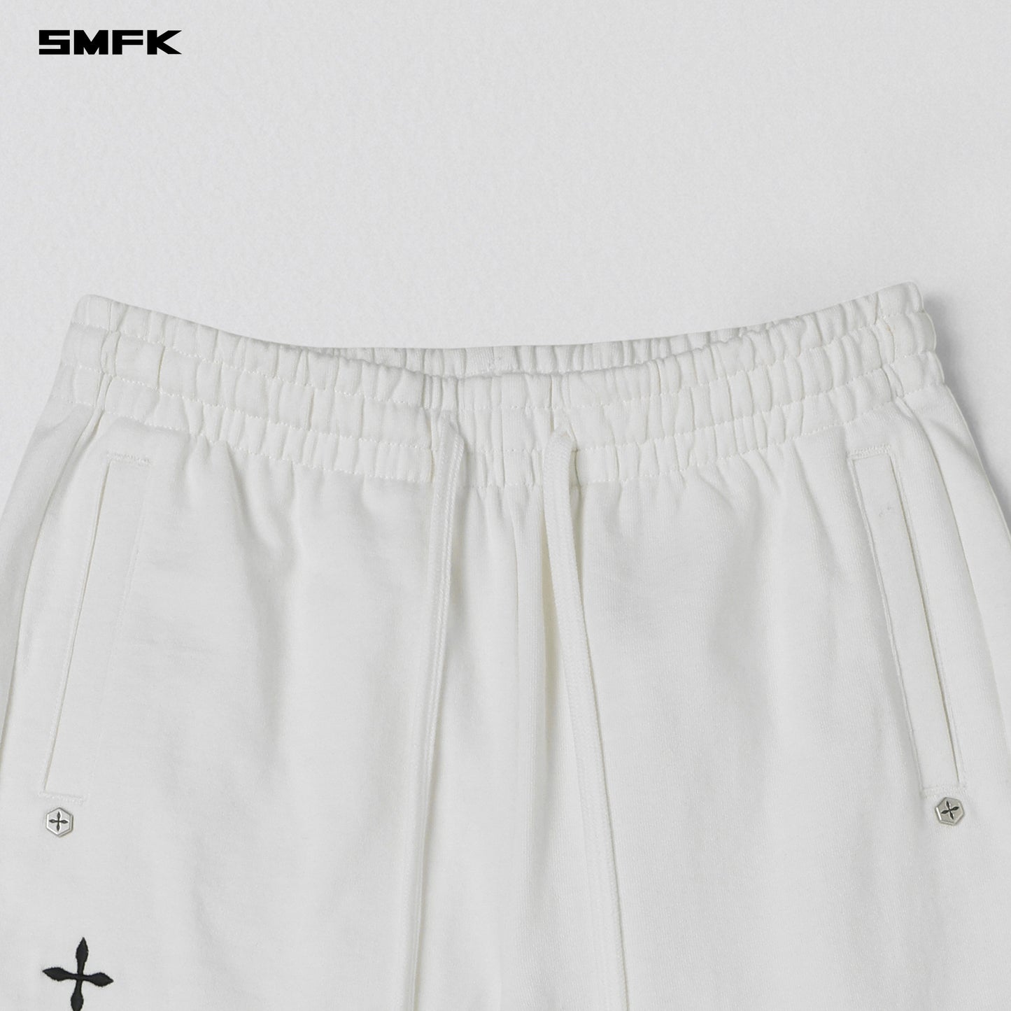 PERMANENT SLIM FLARED PANTS/COTTON+WOOL - CLOUD WHITE