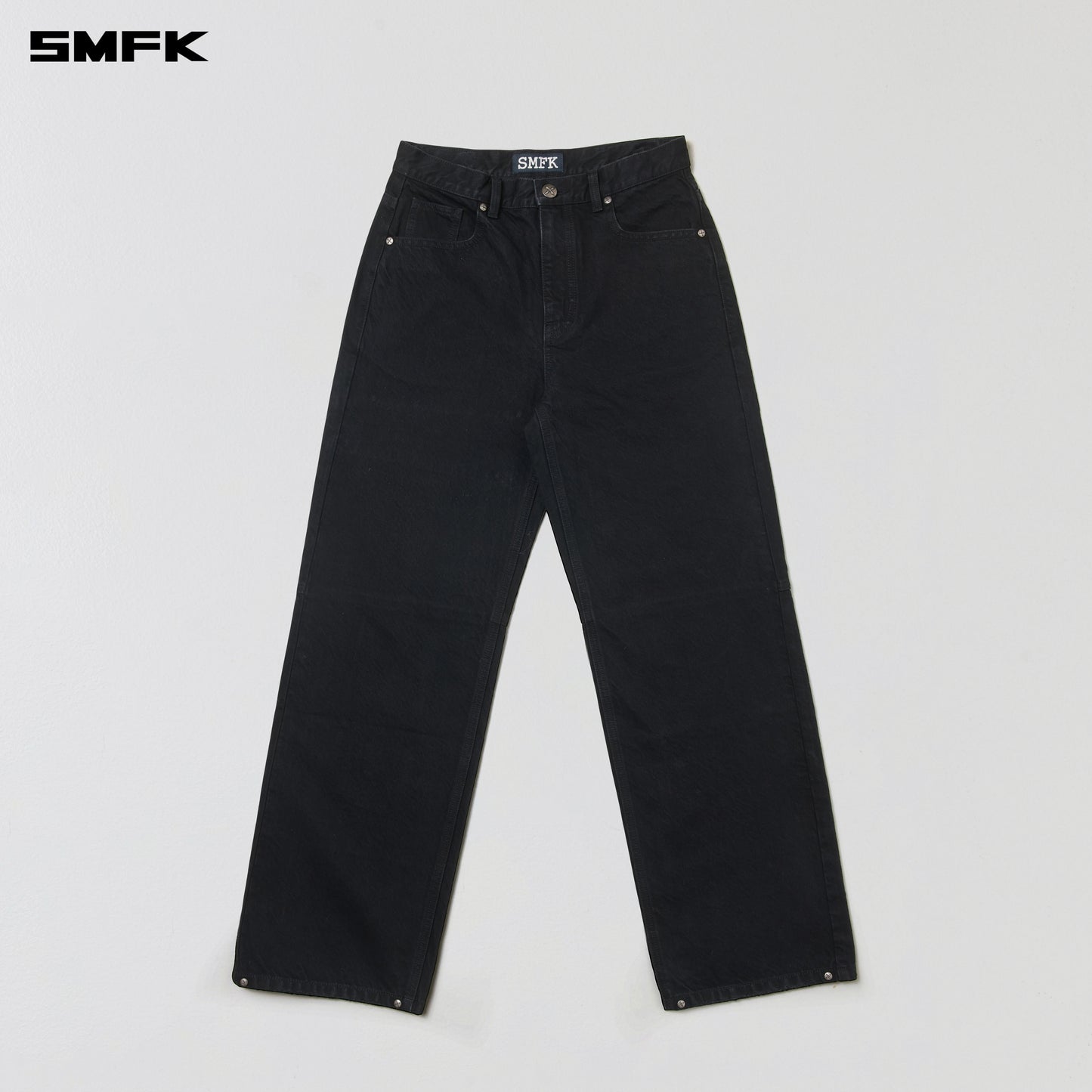 COMPASS MODE LOOSE STRAIGHT DENIM PANTS/ WILD BLACK