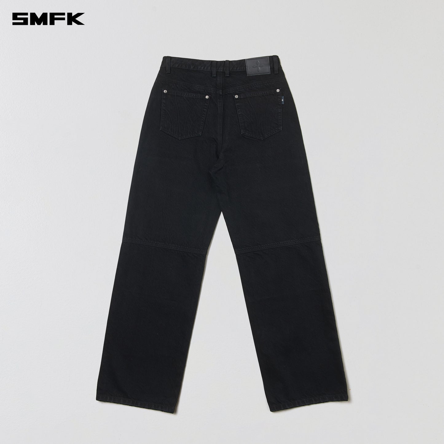 COMPASS MODE LOOSE STRAIGHT DENIM PANTS/ WILD BLACK