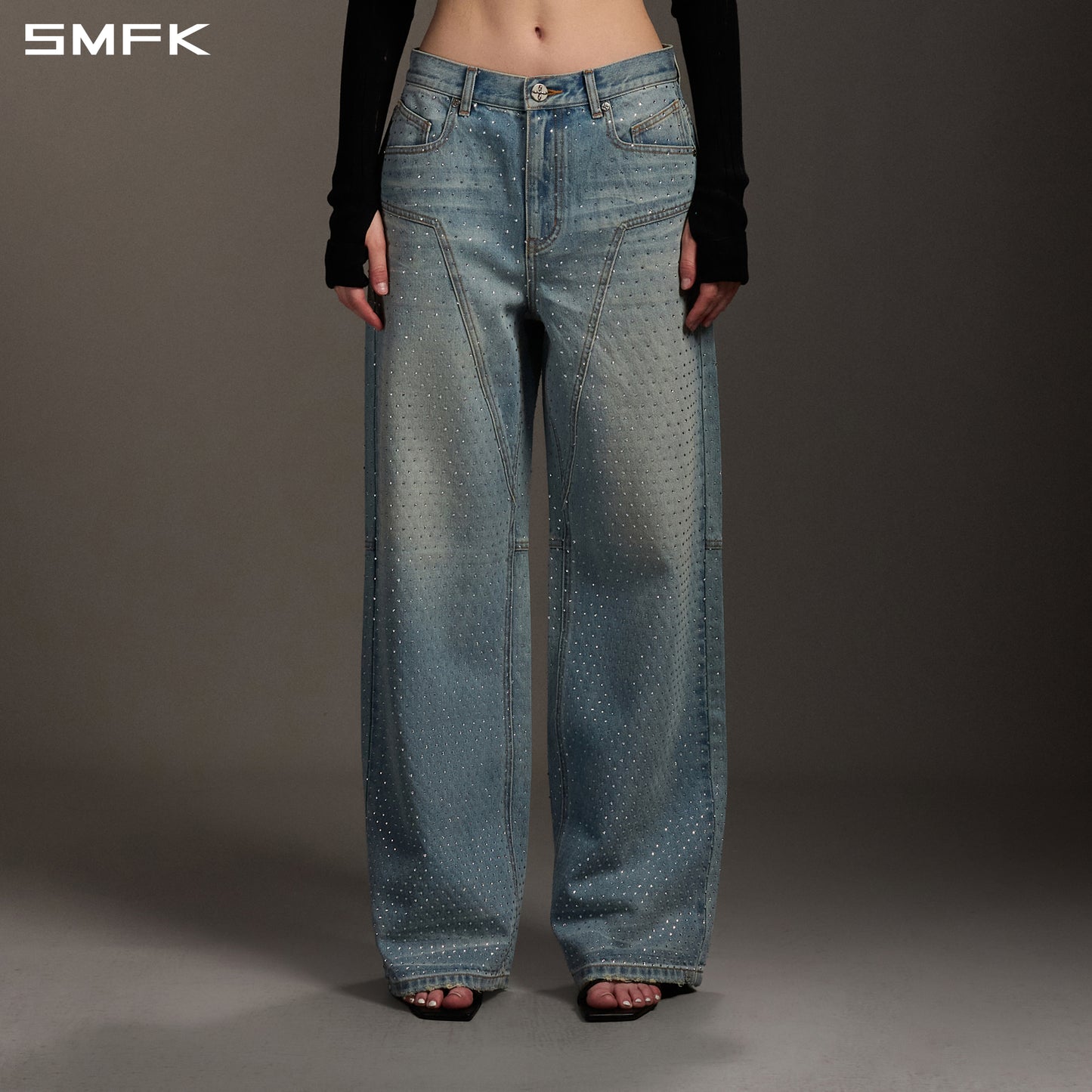 MIRAGE MODE DIAMOND STRT DENIM PANTS/COTTON/W DENIM BLUE DIAMOND