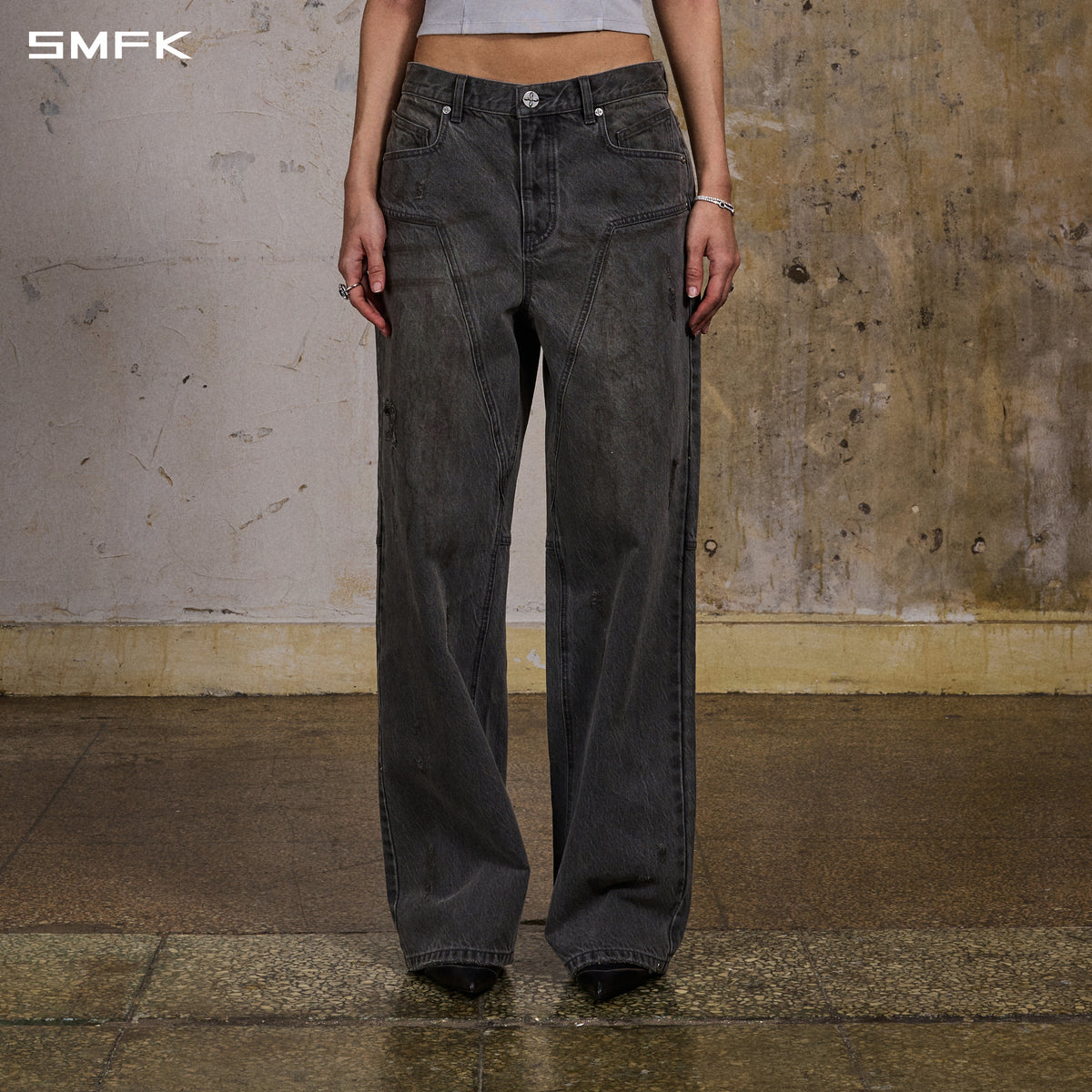 MIRAGE MODE STRT DENIM PANTS/COTTON/W