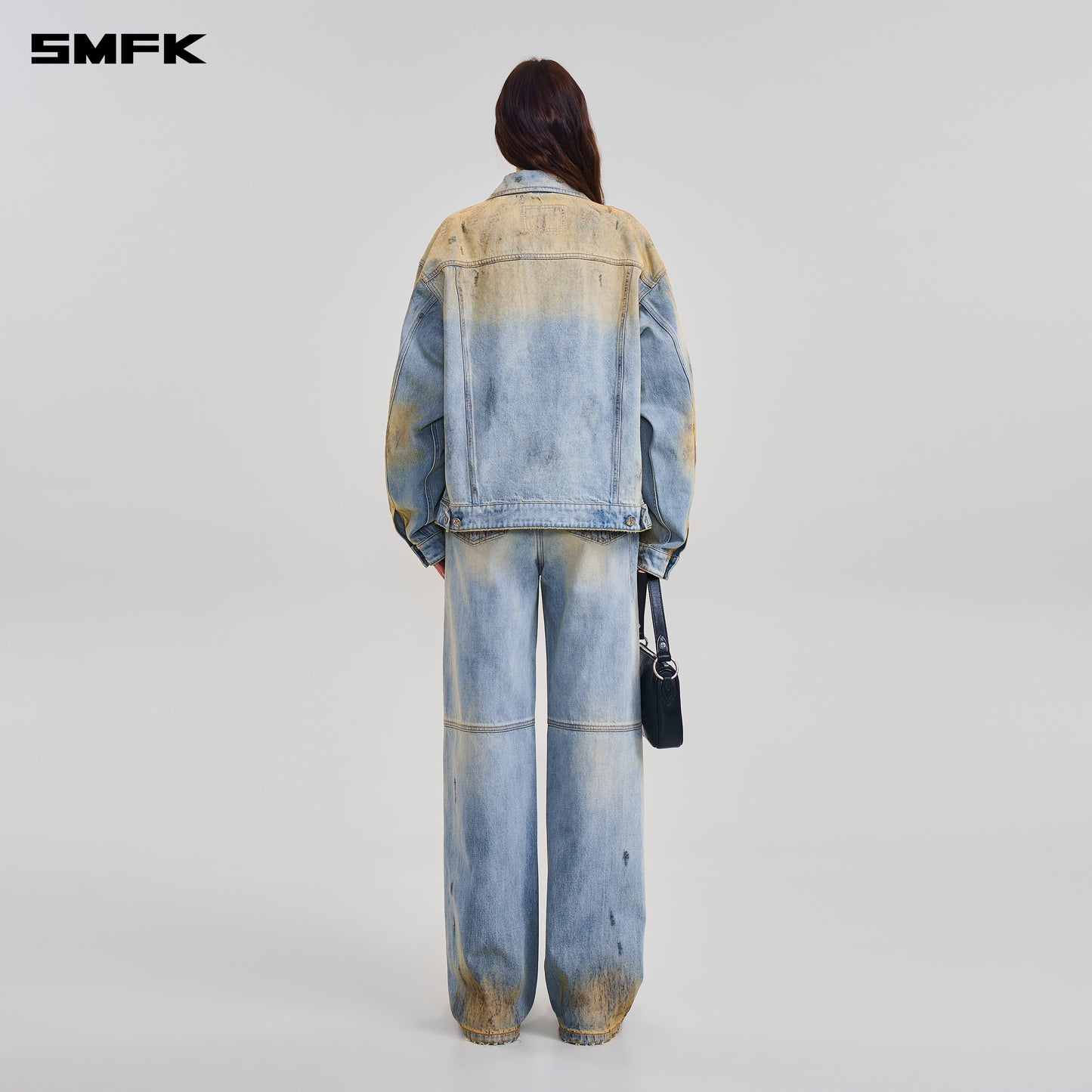 COMPASS MODE WASTELAND LOOSE STRAIGHT DENIM PANTS/ LAKE BLUE