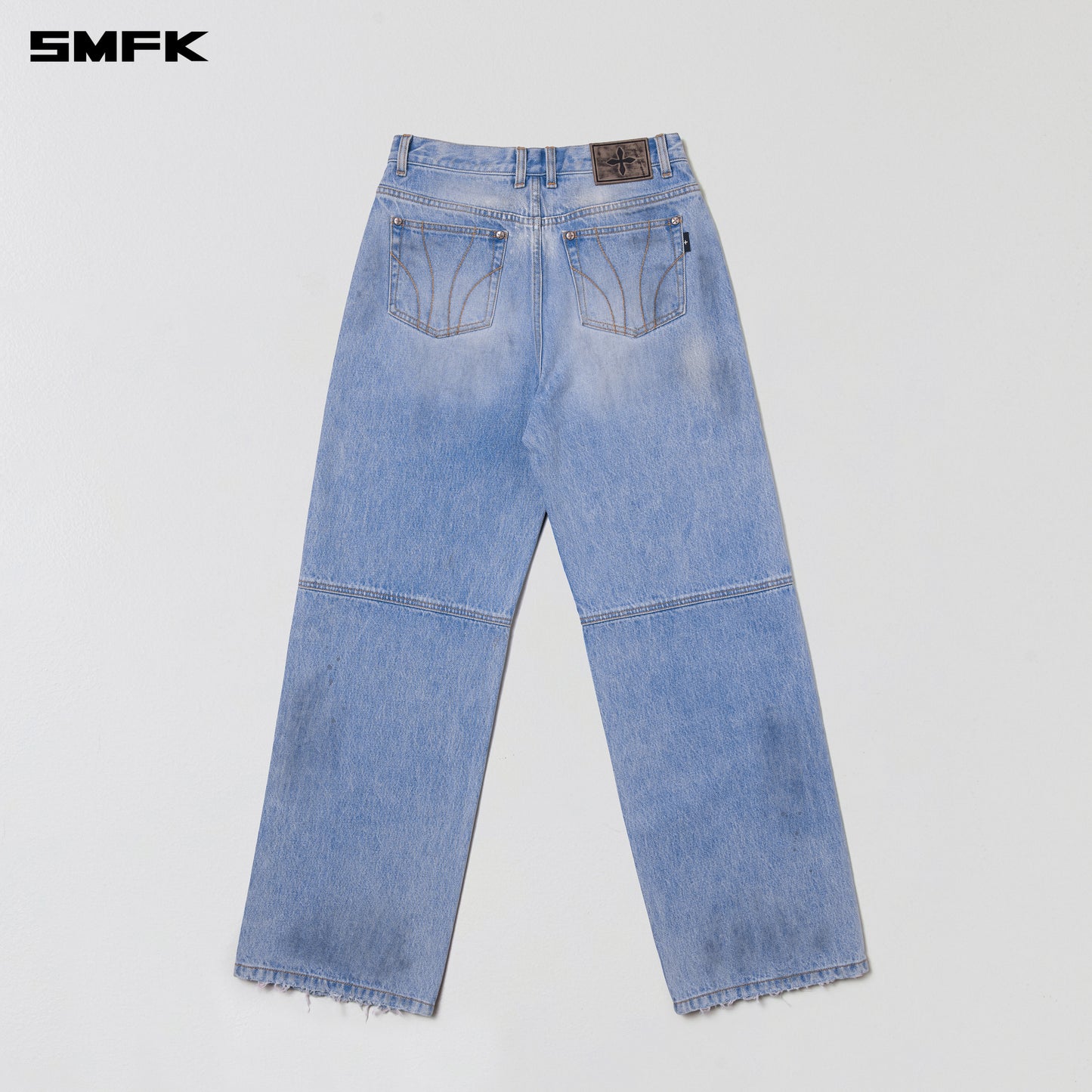 COMPASS MODE LOOSE STRAIGHT DENIM PANTS/ SKY BLUE
