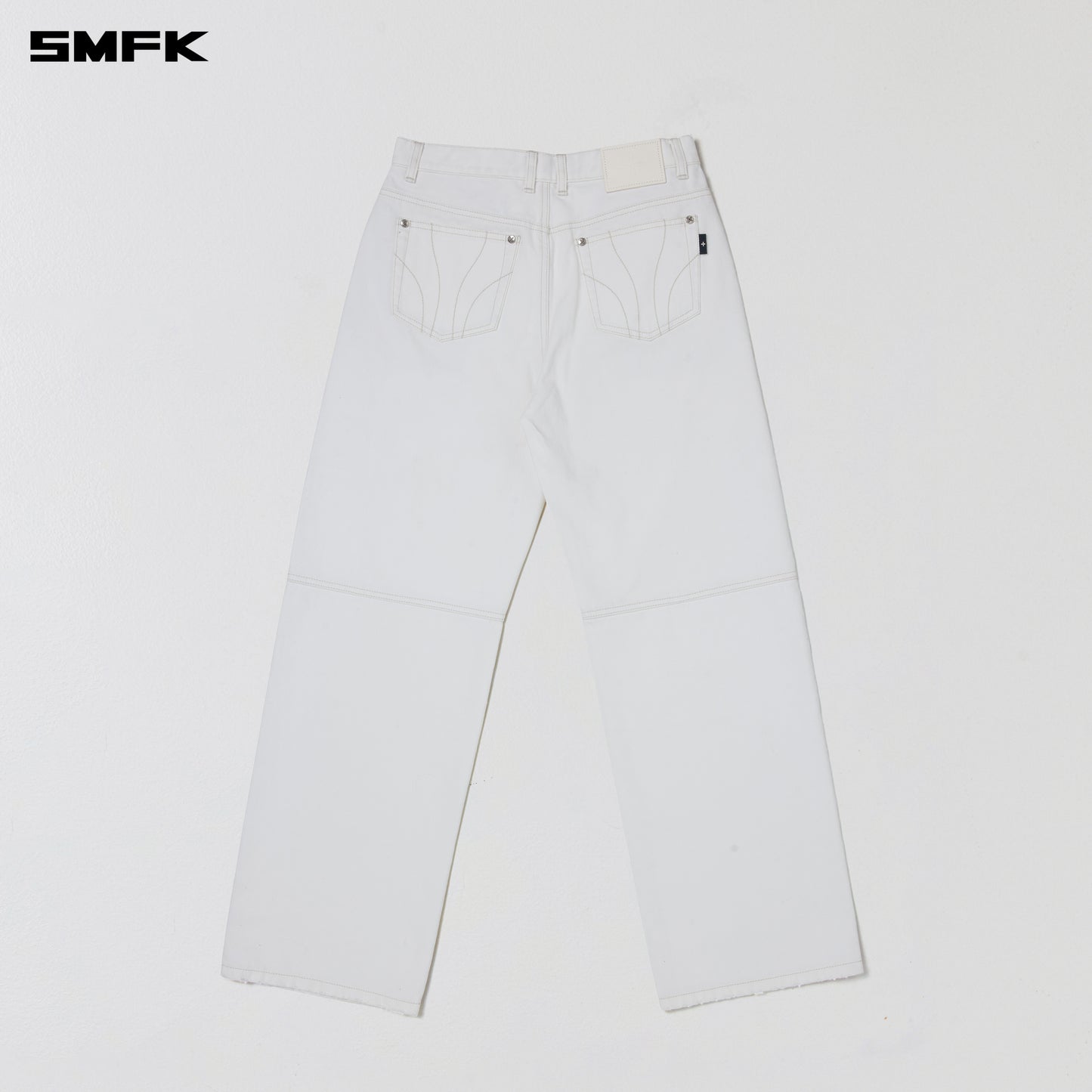 COMPASS MODE LOOSE STRAIGHT DENIM PANTS/ SNOW MOUNTAIN WHITE