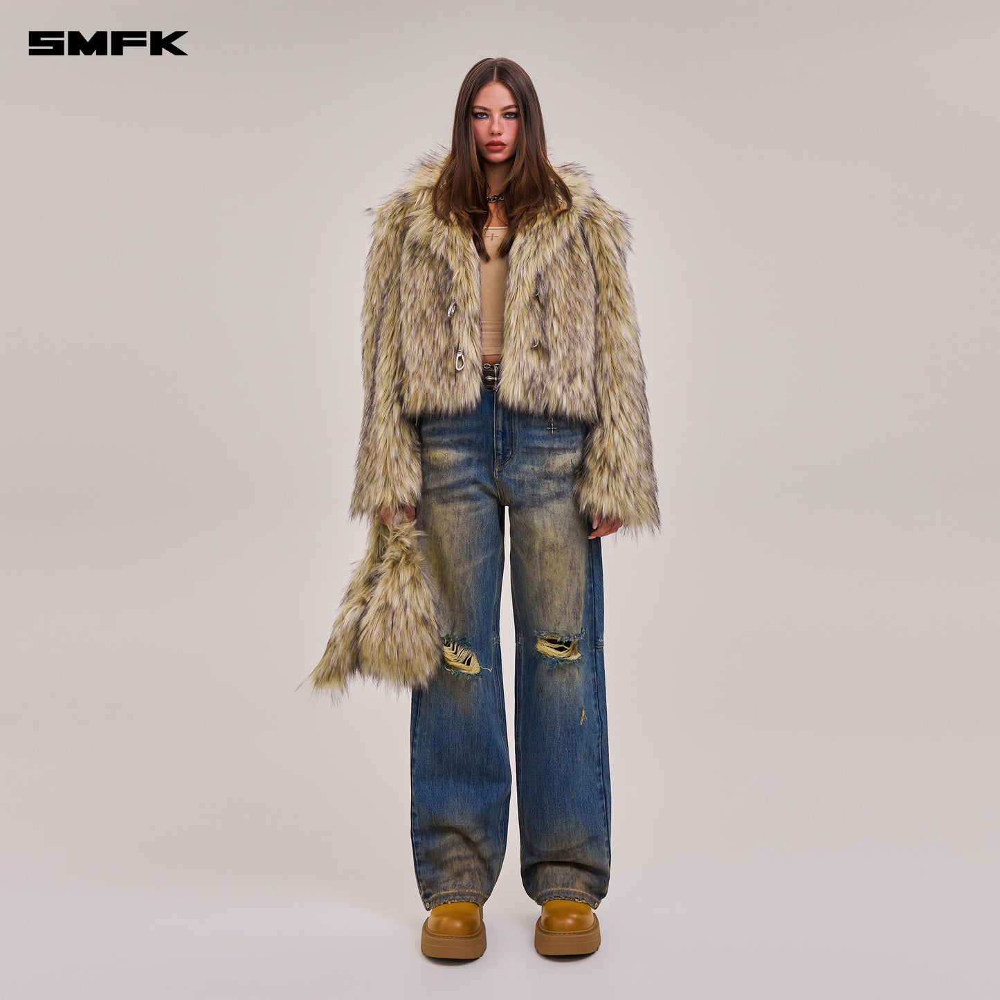 COMPASS MODE WASTELAND LOOSE STRAIGHT DENIM PANTS/ WASTELAND BLUE