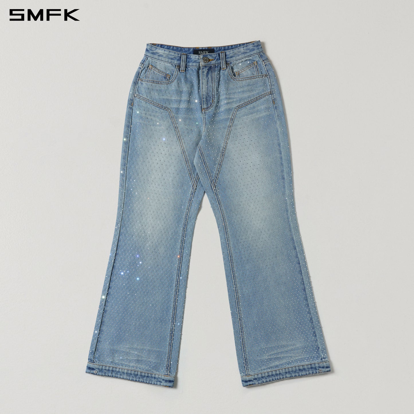 COMPASS MIRAGE FLARED DENIM PANTS/COTTON+DIAMOND/W DENIM BLUE DIAMOND