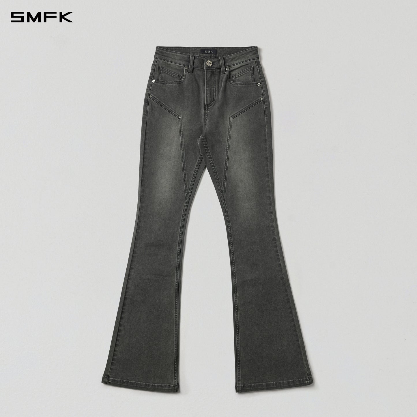 MIRAGE PRISM FLARED DENIM PANTS/E-COTTON