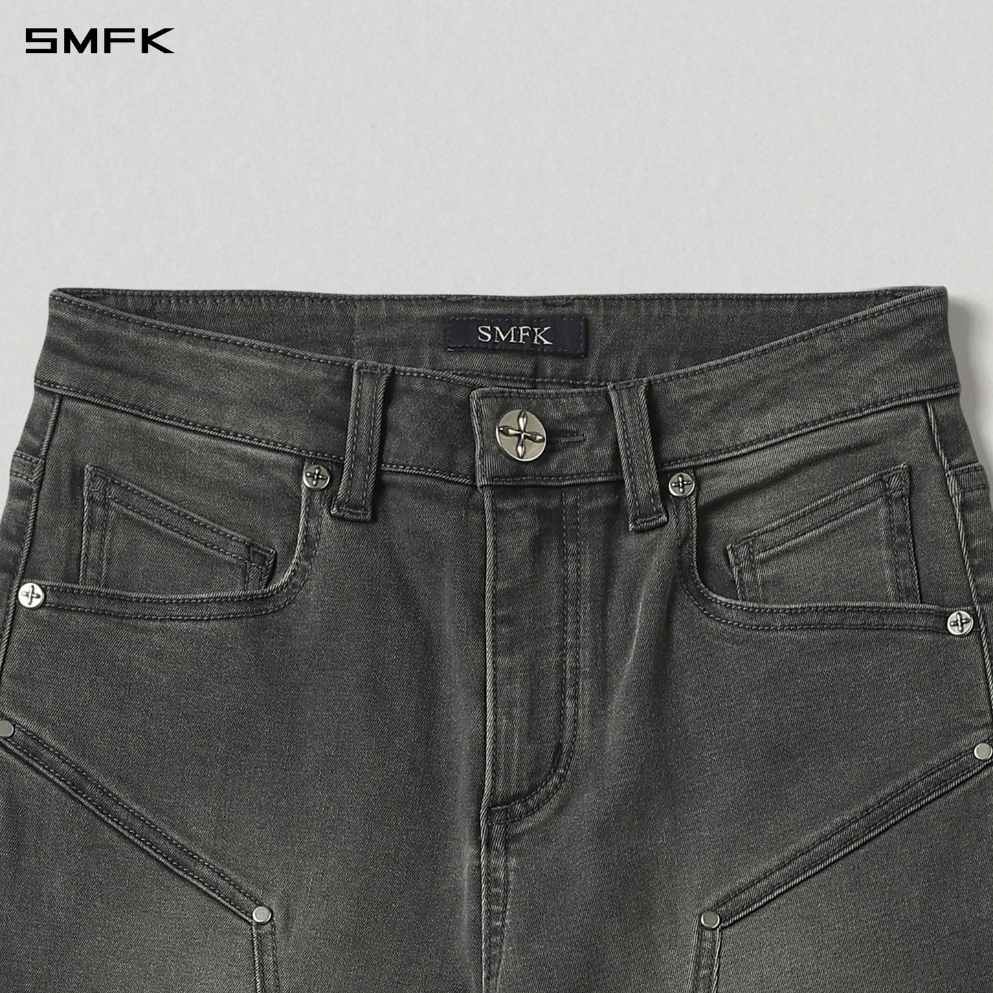 MIRAGE PRISM FLARED DENIM PANTS/E-COTTON