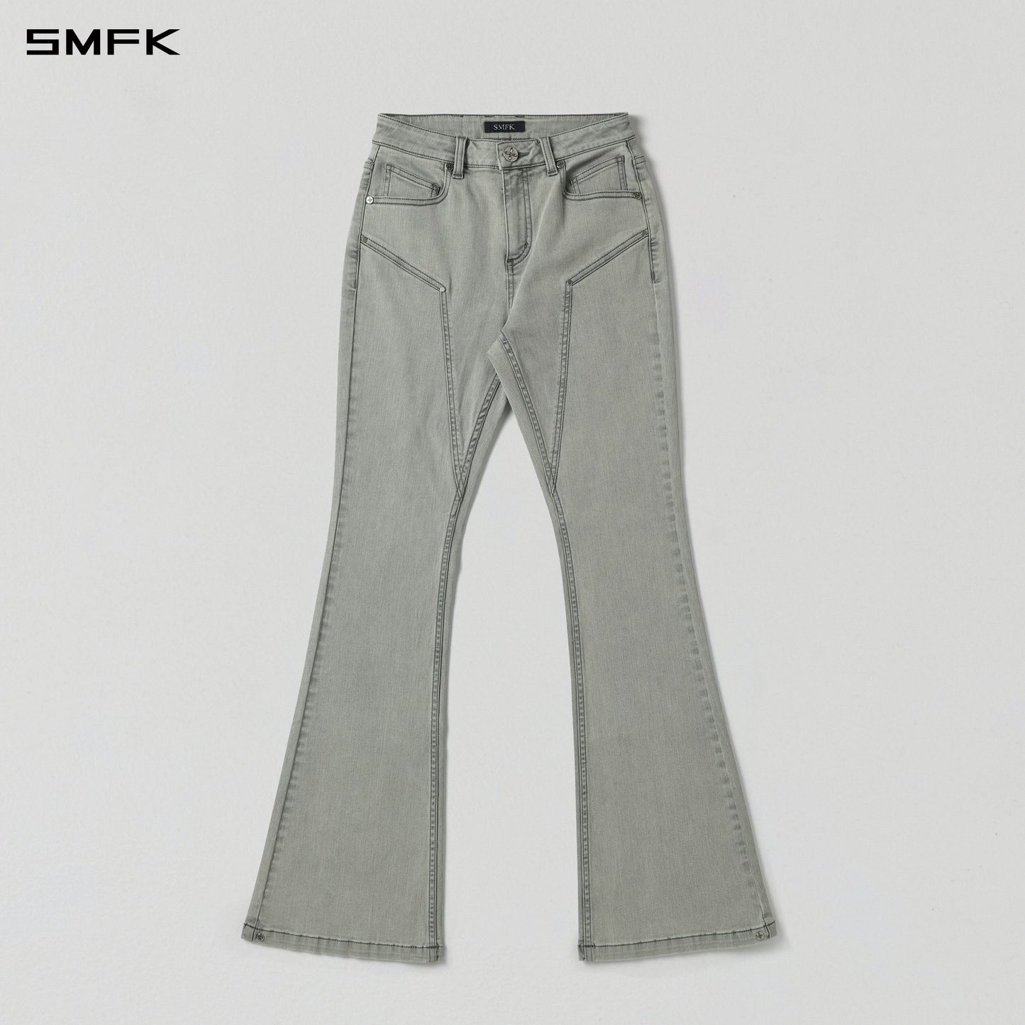 MIRAGE PRISM FLARED DENIM PANTS/E-COTTON