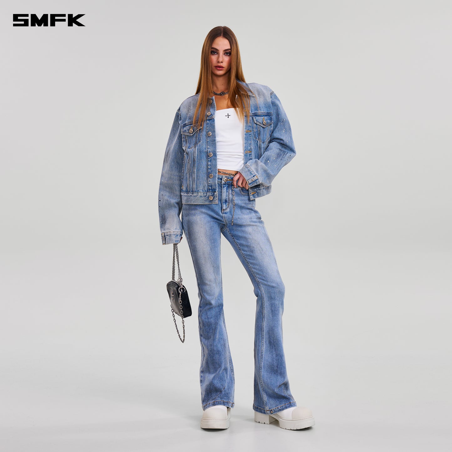 COMPASS MODE WASTELAND STORM DENIM PANTS/ SKY BLUE