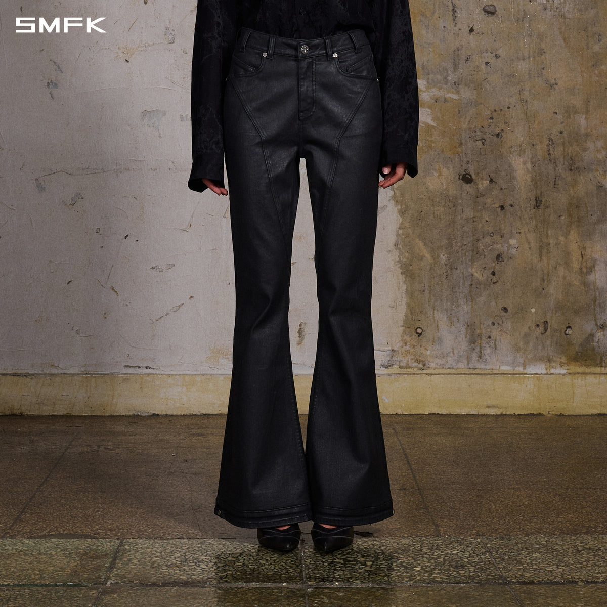 MIRAGE UPSIDE-DOWN DENIM PANTS/COTTON+T400SPANDEX/W