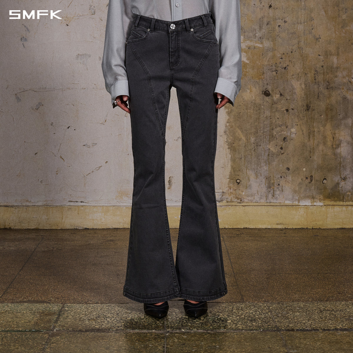 MIRAGE UPSIDE-DOWN DENIM PANTS/COTTON+T400SPANDEX/W
